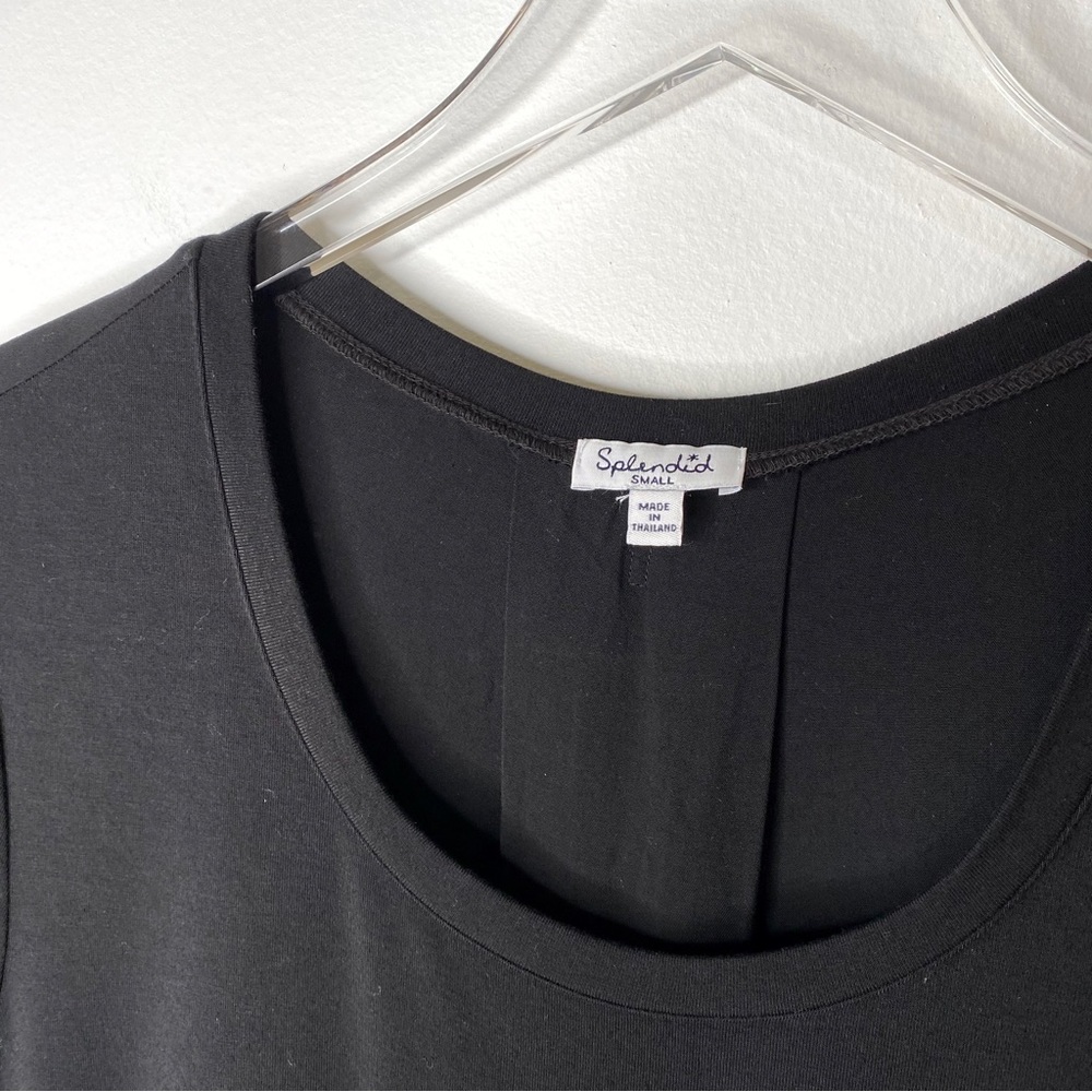 Splendid Charli T-shirt MIDI Dress Pockets Black Size Small - Picture 9 of 11